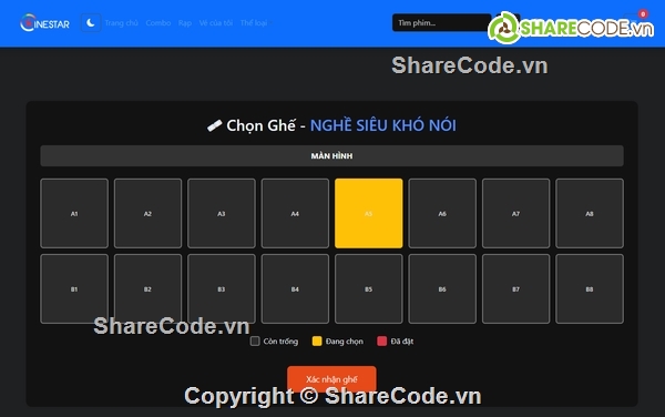 Code web,Web đặt vé xem phim,đặt vé xem phim